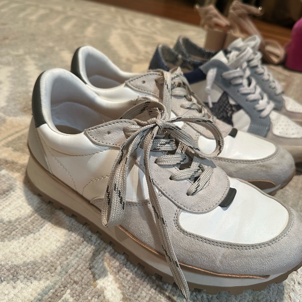 Stylish Gray and White Sneakers